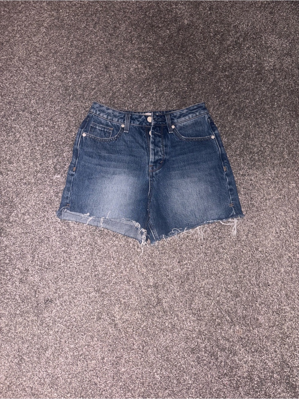 Habitual size 25High-Rise Raw Hem Denim Shorts - Blue